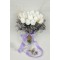 Beyaz Yapay Lale Mor Cipsolu Gelin El Buketi Ve Yaka Çiçeği-BUKET-29
