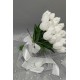 10 Beyaz Islak Laleli Gelin Çiçeği Ve Damat Yaka Çiçeği-BUKET-58