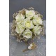 Krem Cipsolu Gül Çiçeği Gelin El Buketi Ve Damat Yaka Çiçeği-BUKET-60