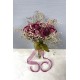 Bordo Şakayık Çiçekli Otlu Gelin El Çiçeği Tacı Ve Yaka Çiçeği Seti-BUKET-64