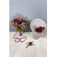 Bordo Şakayık Çiçekli Otlu Gelin El Çiçeği Tacı Ve Yaka Çiçeği Seti-BUKET-64
