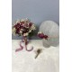 Bordo Şakayık Çiçekli Cipsolu Gelin El Çiçeği Tacı Ve Yaka Çiçeği Seti-BUKET-70