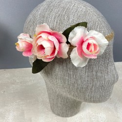 Somon Ortanca Şakayıklı Gelin El Çiçeği Tacı Ve Yaka Çiçeği Seti-BUKET-77