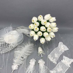 Sade Islak Laleli Gelin Buketi Ve Gelin Seti-BUKET-8