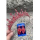 Catalina Kırmızı Gelin Kına Tacı Özel Gün Aksesuar Kadın Taç Ve Üç Mekik Küpe Takımı-CATALINA-24 Catalina Kırmızı Gelin Kına Tacı Özel Gün Aksesuar Kadın Taç Ve Üç Mekik Küpe Takımı-CATALINA-24