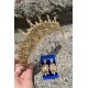 Catalina Gold Gelin Kına Tacı Özel Gün Aksesuar Kadın Taç Ve Üç Mekik Küpe Takımı-CATALINA-32 Catalina Gold Gelin Kına Tacı Özel Gün Aksesuar Kadın Taç Ve Üç Mekik Küpe Takımı-CATALINA-32