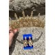 Catalina Gold Gelin Kına Tacı Özel Gün Aksesuar Kadın Taç Ve Üç Mekik Küpe Takımı-CATALINA-32 Catalina Gold Gelin Kına Tacı Özel Gün Aksesuar Kadın Taç Ve Üç Mekik Küpe Takımı-CATALINA-32