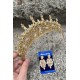 Catalina Gold Gelin Kına Tacı Özel Gün Aksesuar Kadın Taç Ve İnce Mekik Küpe Takımı-CATALINA-34 Catalina Gold Gelin Kına Tacı Özel Gün Aksesuar Kadın Taç Ve İnce Mekik Küpe Takımı-CATALINA-34