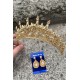 Catalina Gold Gelin Kına Tacı Özel Gün Aksesuar Kadın Taç Ve Damla Mekik Küpe Takımı-CATALINA-35 Catalina Gold Gelin Kına Tacı Özel Gün Aksesuar Kadın Taç Ve Damla Mekik Küpe Takımı-CATALINA-35