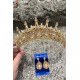 Catalina Gold Gelin Kına Tacı Özel Gün Aksesuar Kadın Taç Ve Damla Mekik Küpe Takımı-CATALINA-35 Catalina Gold Gelin Kına Tacı Özel Gün Aksesuar Kadın Taç Ve Damla Mekik Küpe Takımı-CATALINA-35