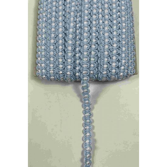 Bebe Mavi Beyaz Chainora Premium Zincir Form Dokuma Dekoratif Şerit &ndash; 1 Metre-CHAINORA-1