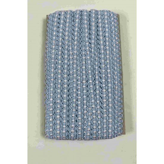 Bebe Mavi Beyaz Chainora Premium Zincir Form Dokuma Dekoratif Şerit &ndash; 1 Metre-CHAINORA-1