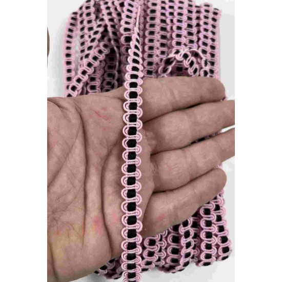 Pudra Siyah Chainora Premium Zincir Form Dokuma Dekoratif Şerit &ndash; 1 Metre-CHAINORA-11