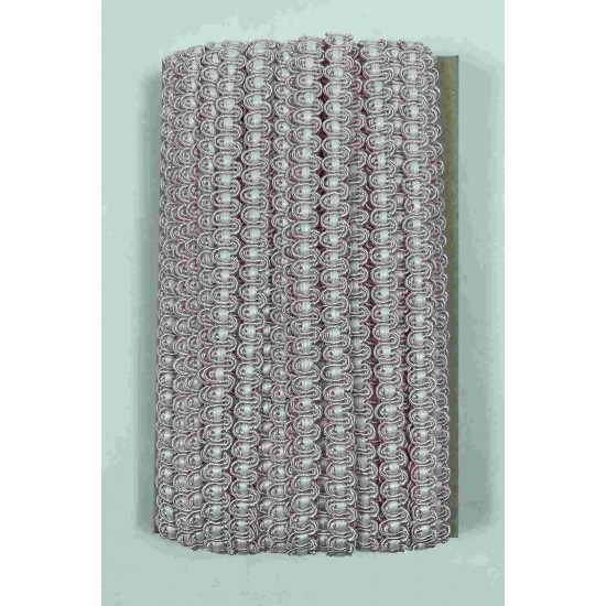 A&ccedil;ık Pembe Beyaz Chainora Premium Zincir Form Dokuma Dekoratif Şerit &ndash; 1 Metre-CHAINORA-12