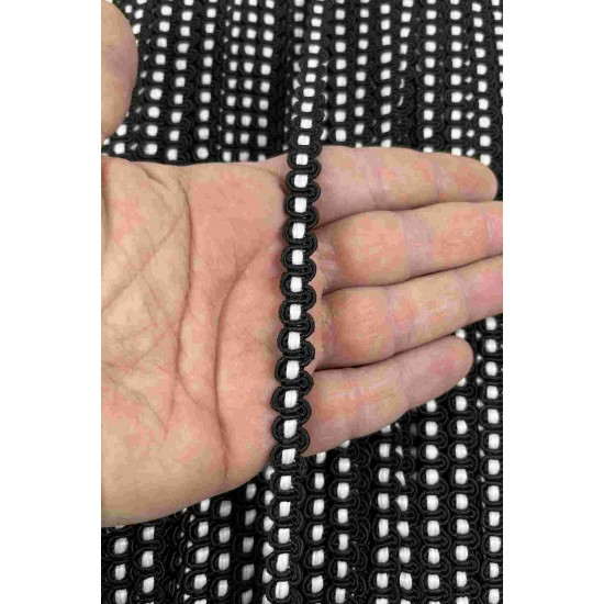 Siyah Beyaz Chainora Premium Zincir Form Dokuma Dekoratif Şerit &ndash; 1 Metre-CHAINORA-14