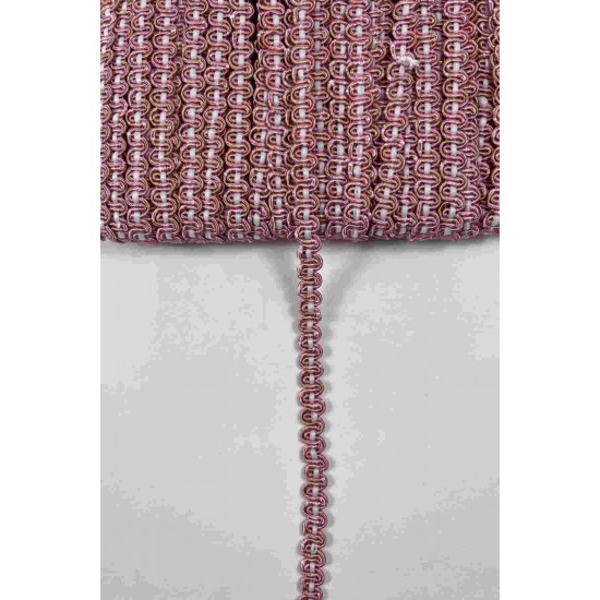 Koyu Pudra Beyaz Chainora Premium Zincir Form Dokuma Dekoratif Şerit &ndash; 1 Metre-CHAINORA-15