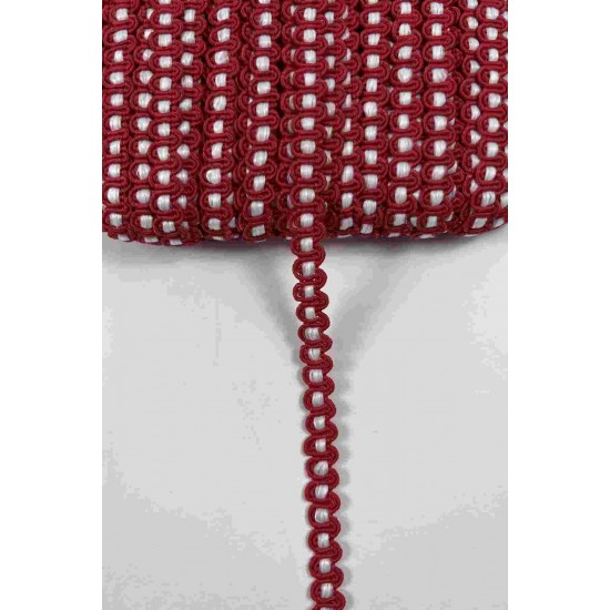 Kırmızı Beyaz Chainora Premium Zincir Form Dokuma Dekoratif Şerit &ndash; 1 Metre-CHAINORA-16