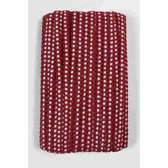 Kırmızı Beyaz Chainora Premium Zincir Form Dokuma Dekoratif Şerit &ndash; 1 Metre-CHAINORA-16