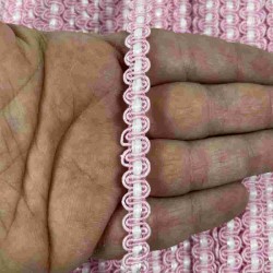 Pembe Beyaz Chainora Premium Zincir Form Dokuma Dekoratif Şerit &ndash; 1 Metre-CHAINORA-19