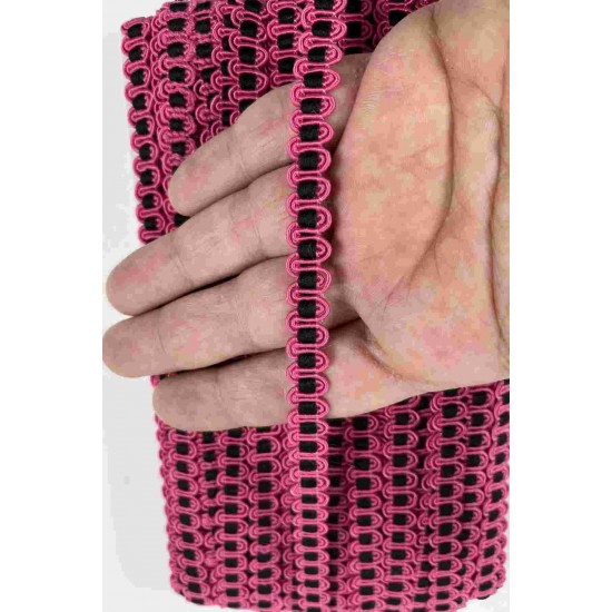Fuşya Siyah Chainora Premium Zincir Form Dokuma Dekoratif Şerit &ndash; 1 Metre-CHAINORA-2