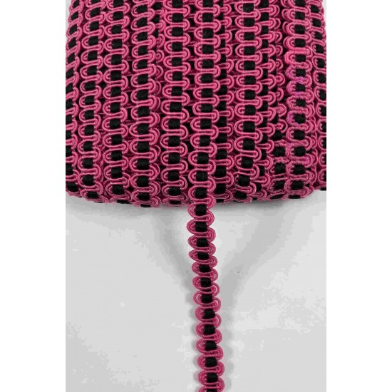 Fuşya Siyah Chainora Premium Zincir Form Dokuma Dekoratif Şerit &ndash; 1 Metre-CHAINORA-2