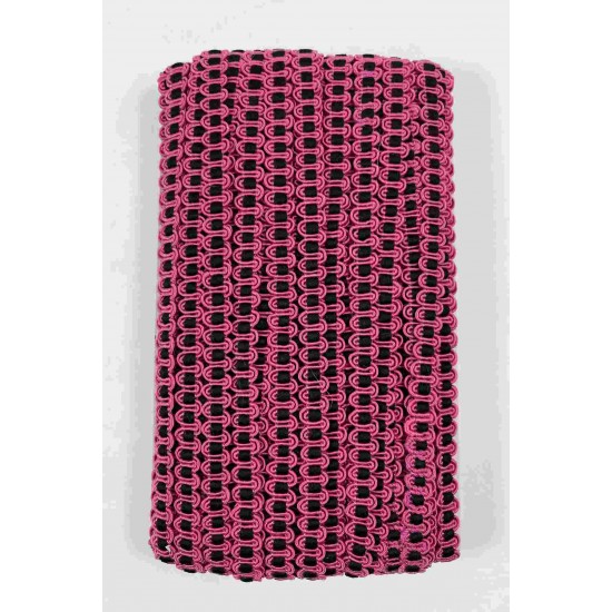 Fuşya Siyah Chainora Premium Zincir Form Dokuma Dekoratif Şerit &ndash; 1 Metre-CHAINORA-2