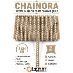 Vizon Beyaz Chainora Premium Zincir Form Dokuma Dekoratif Şerit &ndash; 1 Metre-CHAINORA-20