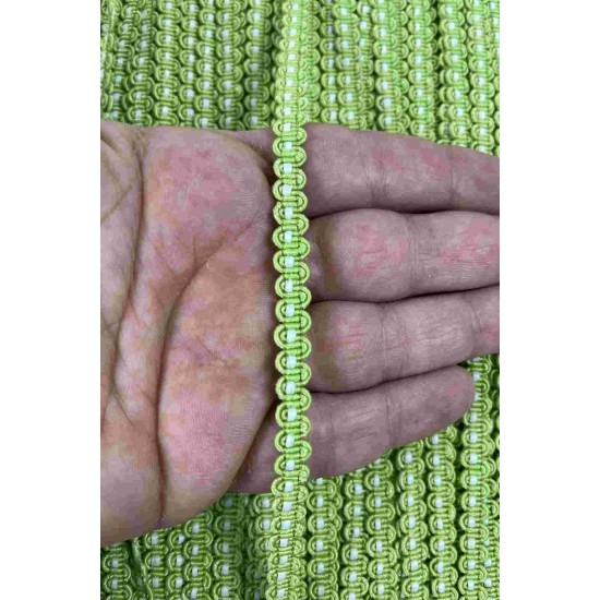 A&ccedil;ık Yeşil Beyaz Chainora Premium Zincir Form Dokuma Dekoratif Şerit &ndash; 1 Metre-CHAINORA-21