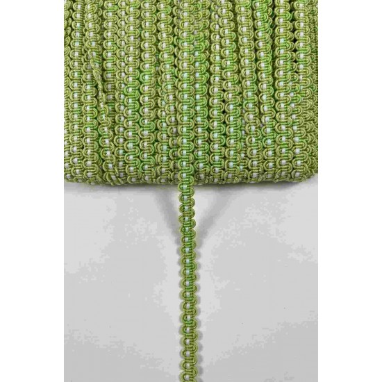 A&ccedil;ık Yeşil Beyaz Chainora Premium Zincir Form Dokuma Dekoratif Şerit &ndash; 1 Metre-CHAINORA-21