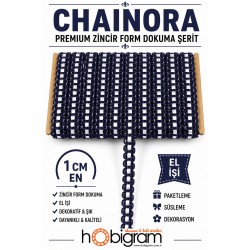 Laci Beyaz Chainora Premium Zincir Form Dokuma Dekoratif Şerit &ndash; 1 Metre-CHAINORA-22