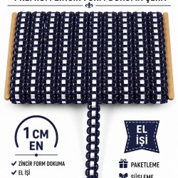 Laci Beyaz Chainora Premium Zincir Form Dokuma Dekoratif Şerit &ndash; 1 Metre-CHAINORA-22
