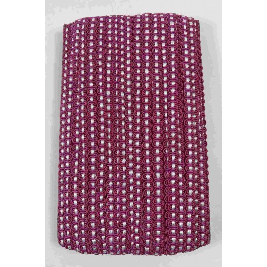 Fuşya Beyaz Chainora Premium Zincir Form Dokuma Dekoratif Şerit &ndash; 1 Metre-CHAINORA-23