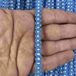 Mavi Beyaz Chainora Premium Zincir Form Dokuma Dekoratif Şerit &ndash; 1 Metre-CHAINORA-24