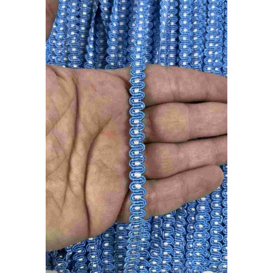 Mavi Beyaz Chainora Premium Zincir Form Dokuma Dekoratif Şerit &ndash; 1 Metre-CHAINORA-24