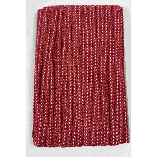 Kırmızı Beyaz Chainora Premium Zincir Form Dokuma Dekoratif Şerit &ndash; 1 Metre-CHAINORA-25