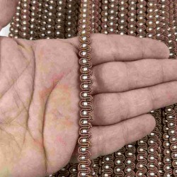 Kahverengi Beyaz Chainora Premium Zincir Form Dokuma Dekoratif Şerit &ndash; 1 Metre-CHAINORA-26