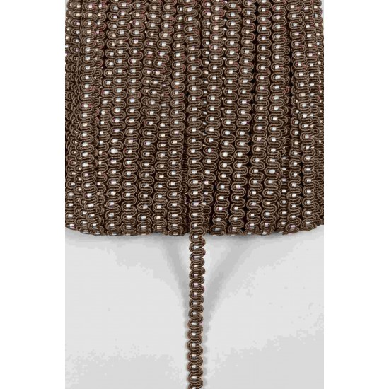 Kahverengi Beyaz Chainora Premium Zincir Form Dokuma Dekoratif Şerit &ndash; 1 Metre-CHAINORA-26