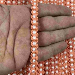 Yavruağzı Beyaz Chainora Premium Zincir Form Dokuma Dekoratif Şerit &ndash; 1 Metre-CHAINORA-27