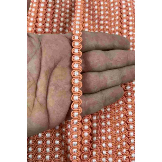 Yavruağzı Beyaz Chainora Premium Zincir Form Dokuma Dekoratif Şerit &ndash; 1 Metre-CHAINORA-27