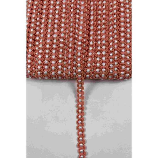 Yavruağzı Beyaz Chainora Premium Zincir Form Dokuma Dekoratif Şerit &ndash; 1 Metre-CHAINORA-27