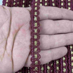 Bordo Gold Chainora Premium Zincir Form Dokuma Dekoratif Şerit &ndash; 1 Metre-CHAINORA-28