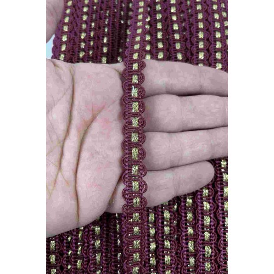Bordo Gold Chainora Premium Zincir Form Dokuma Dekoratif Şerit &ndash; 1 Metre-CHAINORA-28