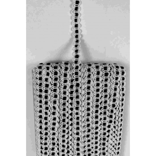Krem Siyah Chainora Premium Zincir Form Dokuma Dekoratif Şerit &ndash; 1 Metre-CHAINORA-3