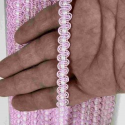 Bebe Pembe Beyaz Chainora Premium Zincir Form Dokuma Dekoratif Şerit &ndash; 1 Metre-CHAINORA-4