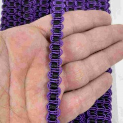 Mor Siyah Chainora Premium Zincir Form Dokuma Dekoratif Şerit &ndash; 1 Metre-CHAINORA-5