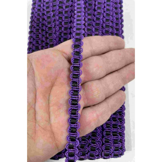 Mor Siyah Chainora Premium Zincir Form Dokuma Dekoratif Şerit &ndash; 1 Metre-CHAINORA-5