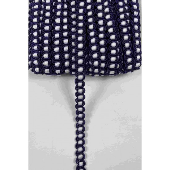 Lacivert Beyaz Chainora Premium Zincir Form Dokuma Dekoratif Şerit &ndash; 1 Metre-CHAINORA-7