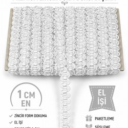 Beyaz Chainora Premium Zincir Form Dokuma Dekoratif Şerit &ndash; 1 Metre-CHAINORA-8