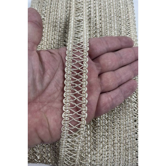 Ekru Clyra Crossa Dekoratif Şerit Kenar S&uuml;s&uuml; 1 Metre Paketleme S&uuml;sleme-CLYRA-1