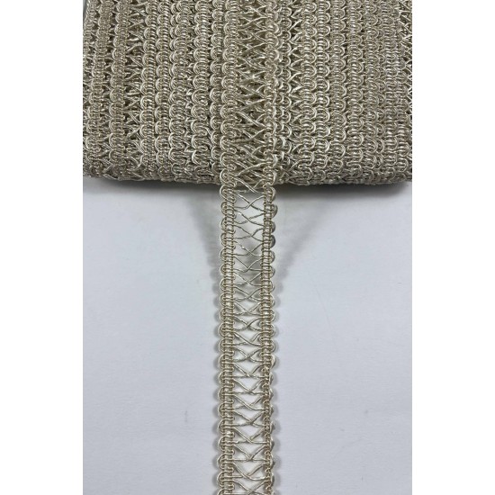 Ekru Clyra Crossa Dekoratif Şerit Kenar S&uuml;s&uuml; 1 Metre Paketleme S&uuml;sleme-CLYRA-1